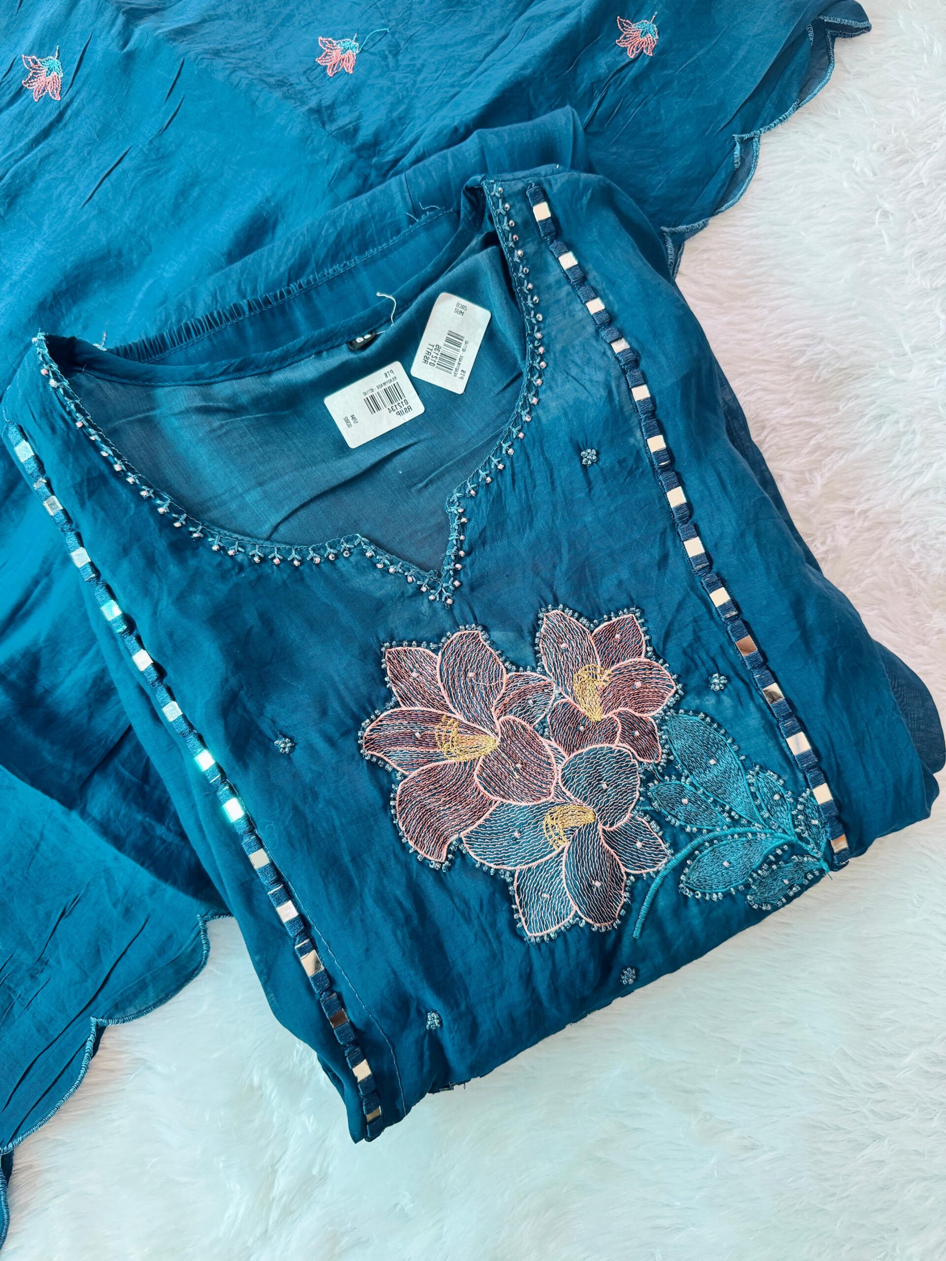 Teal Blue Anarkali - Image 1