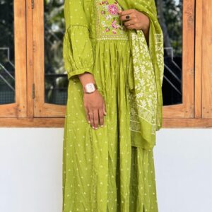 Parrot Green Kurti Set - Image 2