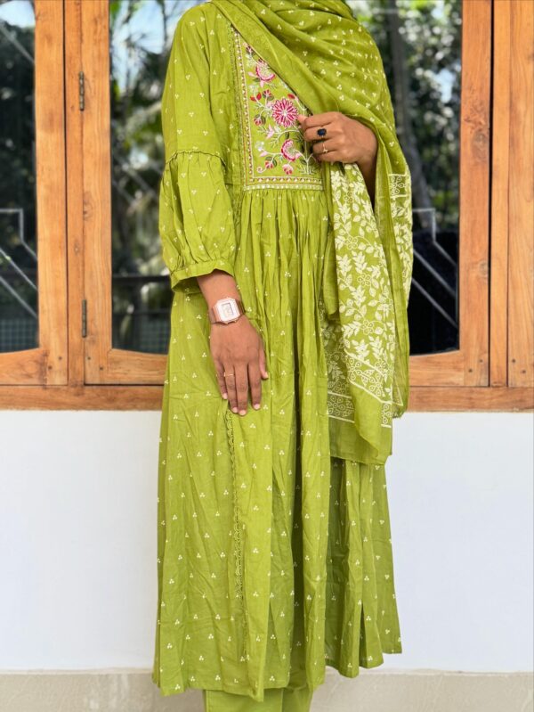 Parrot Green Kurti Set