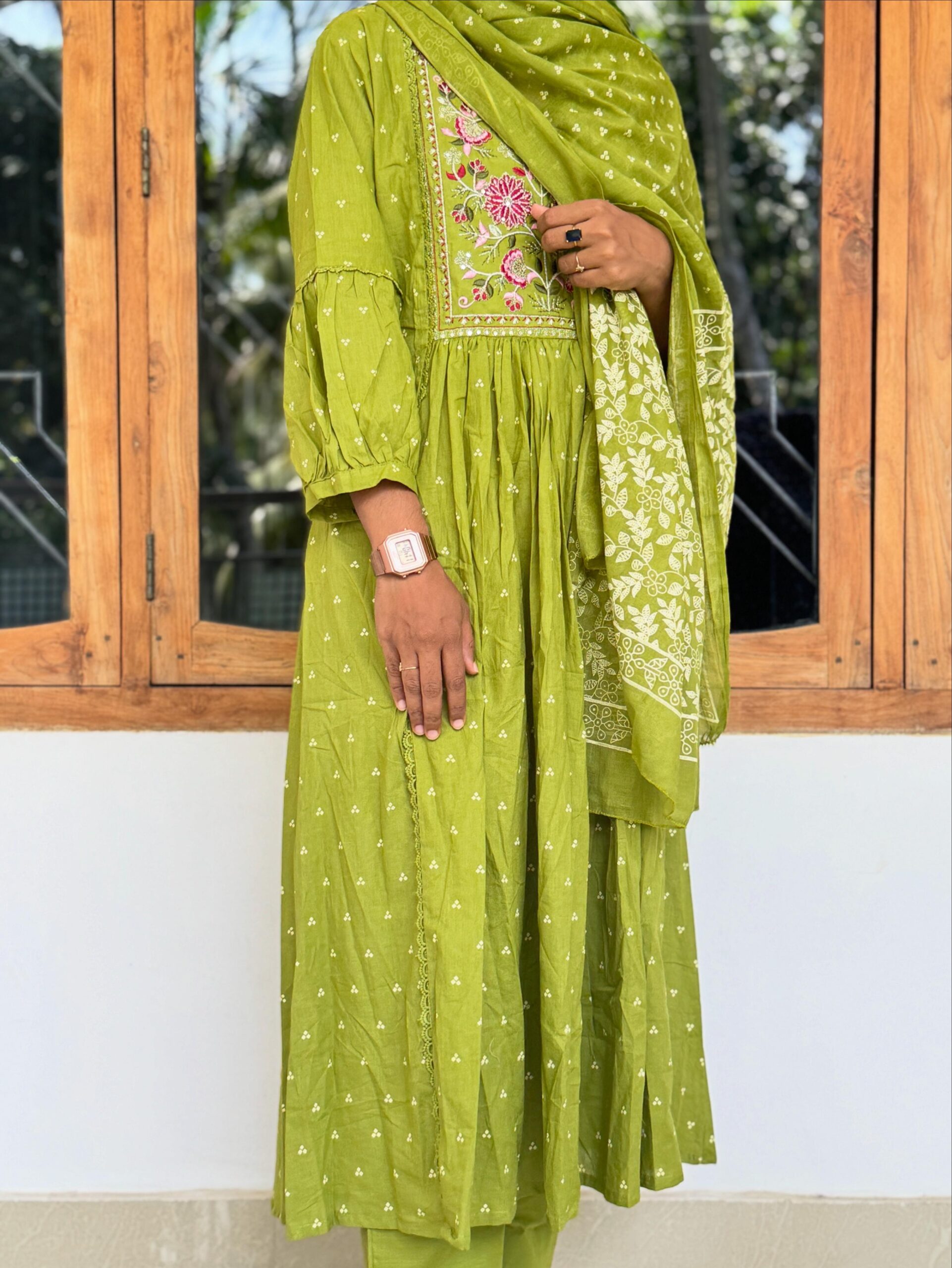 Parrot Green Kurti Set - Image 2
