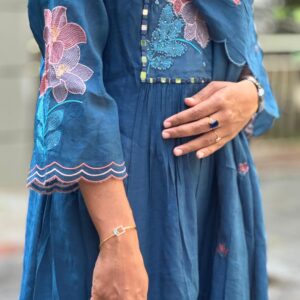 Teal Blue Anarkali - Image 3