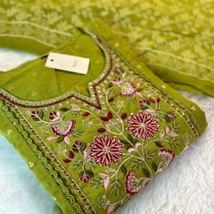 Parrot Green Kurti Set