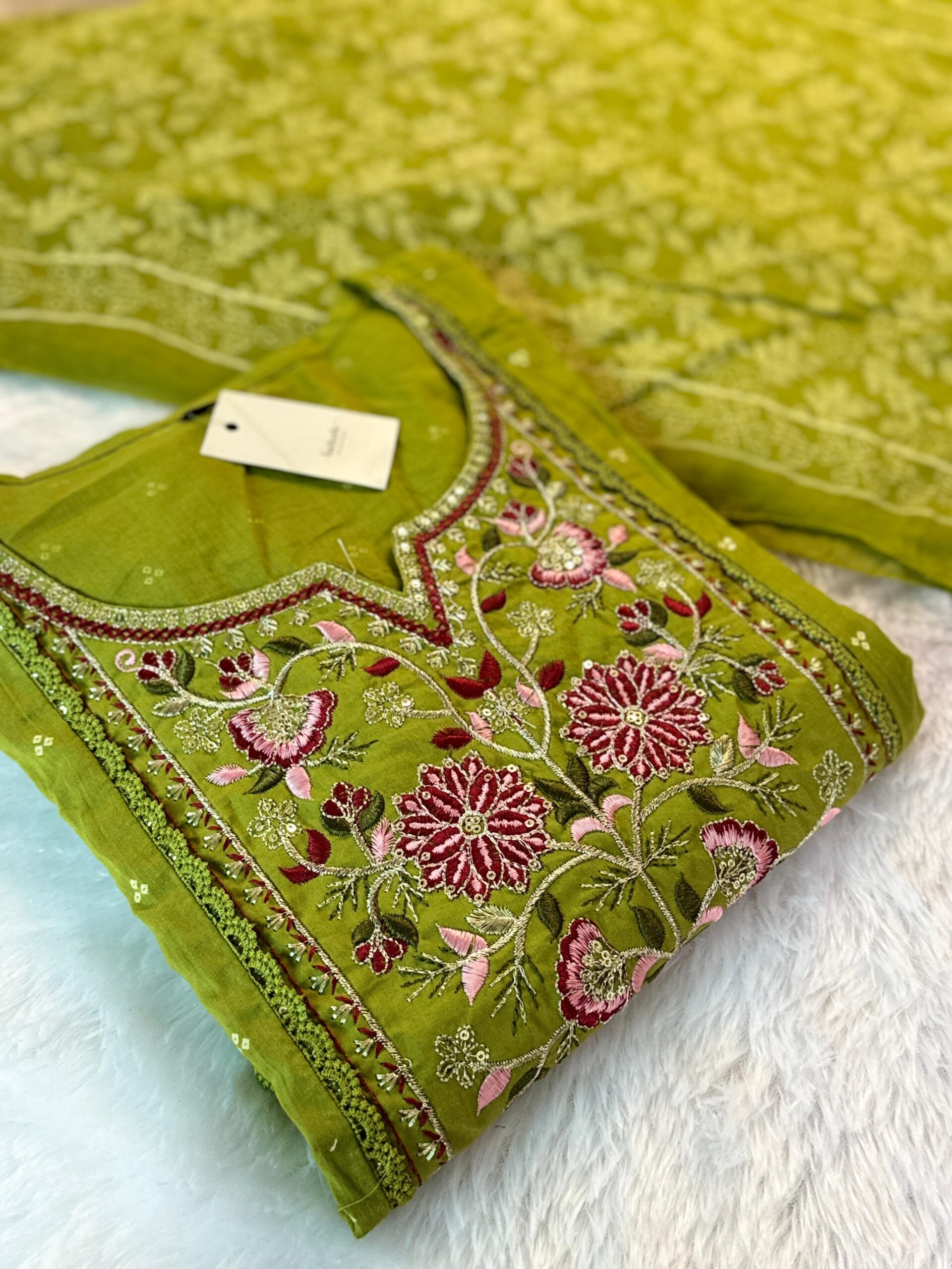 Parrot Green Kurti Set - Image 1