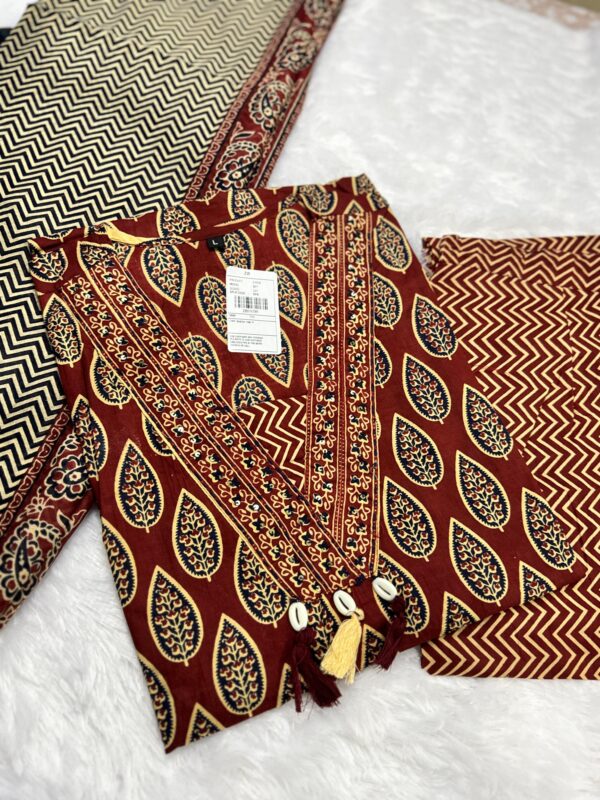 WhatsApp Image 2025-10-08 at 9.04.51 PM (2) Red Ajrakh Print Kurti Set