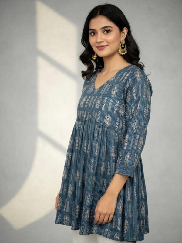 WhatsApp Image 2025-10-08 at 9.25.22 AM Peacock Blue Short Kurti