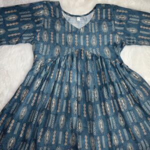 Peacock Blue Short Kurti - Image 3