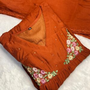 Rust Orange Anarkali