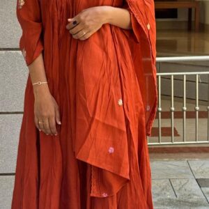 Rust Orange Anarkali - Image 2