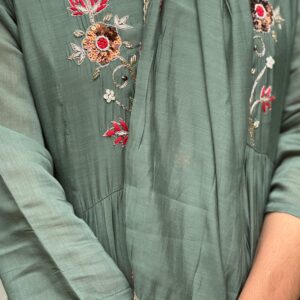Olive Green Anarkali - Image 3
