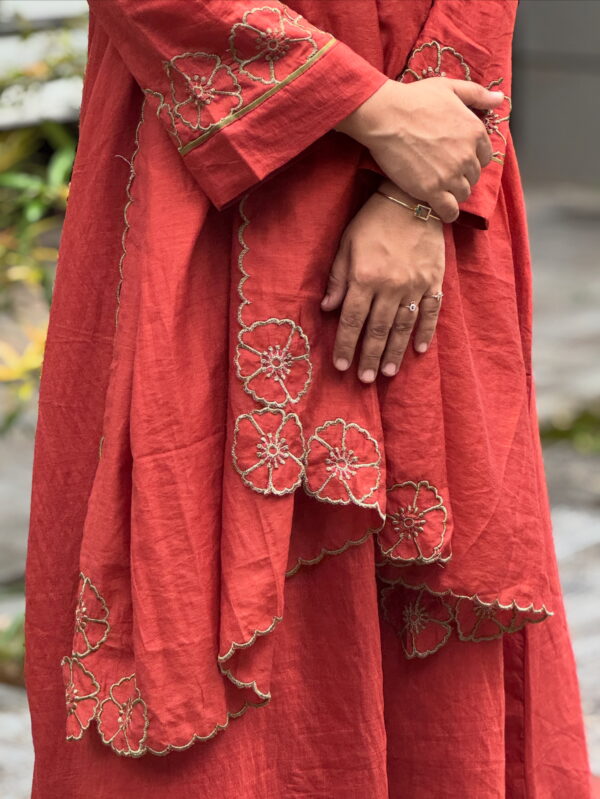 Rust Orange Kurti Set