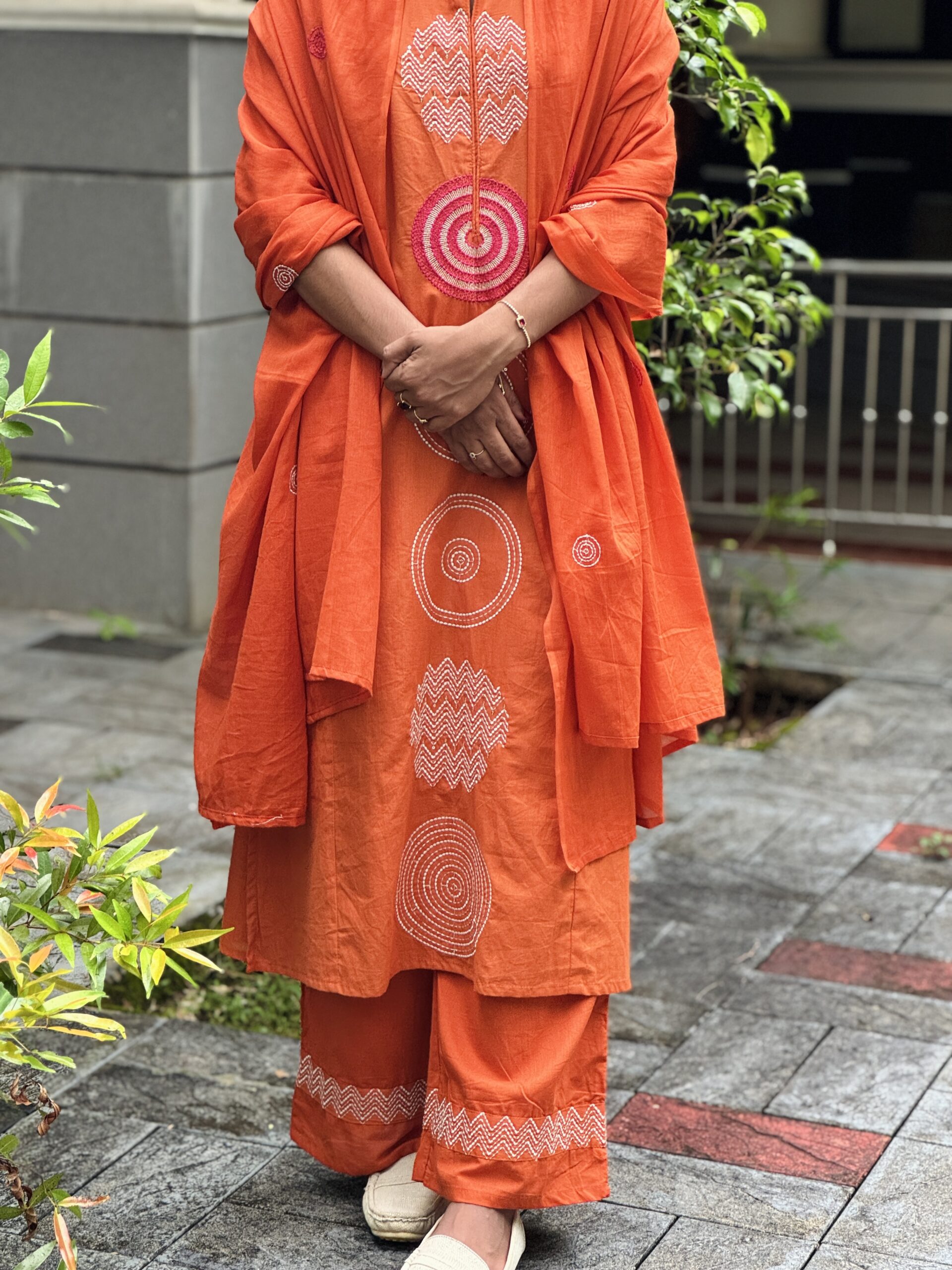 Orange Kurti Set - Image 4