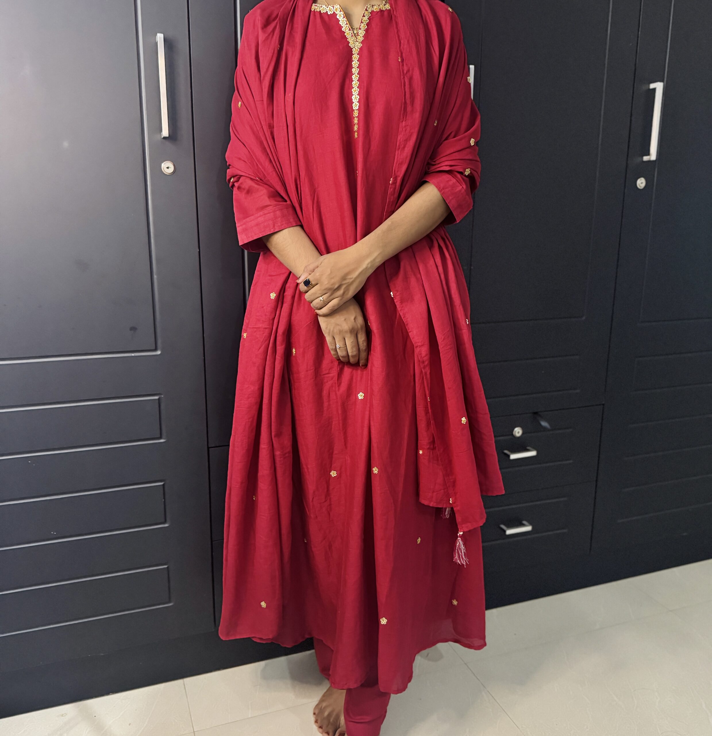 Red Handwork Suit - Image 5