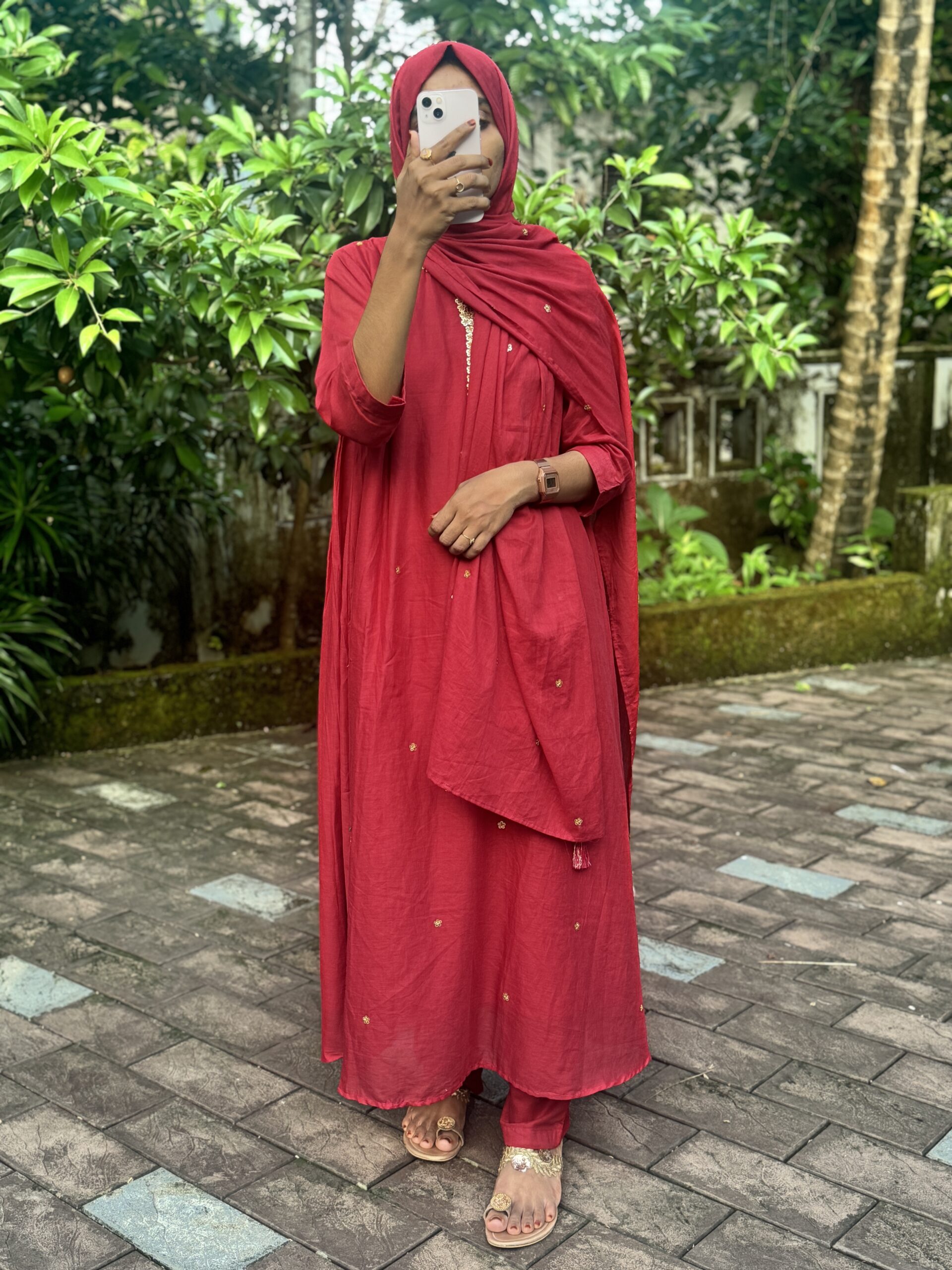 Red Handwork Suit - Image 4